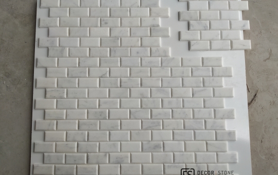 Mugla White Bevelled 48x100 Mosaic