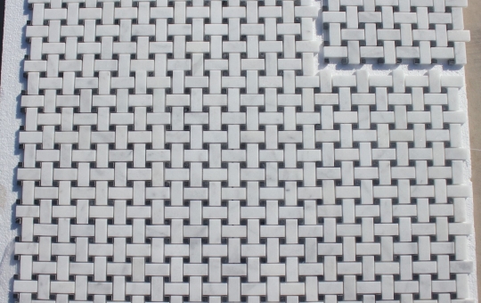 Mugla White Basketweave Mosaic